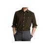 Polo Ralph Lauren FW22 Solid Logo Embroidered Long Sleeve Shirt Men shirts Olive-Green 710818761-014