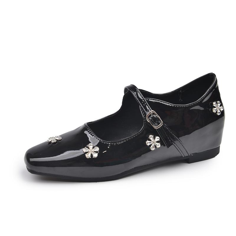 Fashion 2025 New Female Mule Crystal Rhinestone Pointy Mary Jane Shoes Low Heeled Sandals Fashion Slipper Luxury Party