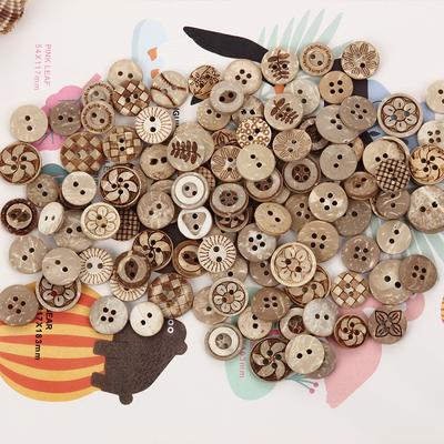 50Pcs Natural Wooden Sewing Buttons For Clothing Decorations Scrapbooking Eco-friendly Wood DIY Crafts Accessories Wholesale