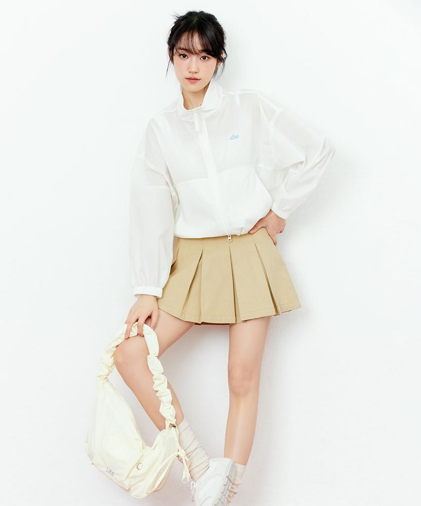LEE Women'S Pleated Mini Skirt Beige