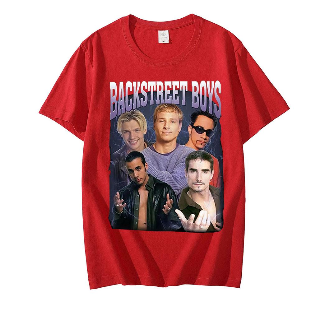 T-Shirts Oversized Streetwear Vintage Klassisch 90er Backstreet Boys Rockband Grafik T-Shirt Punk T-Shirt