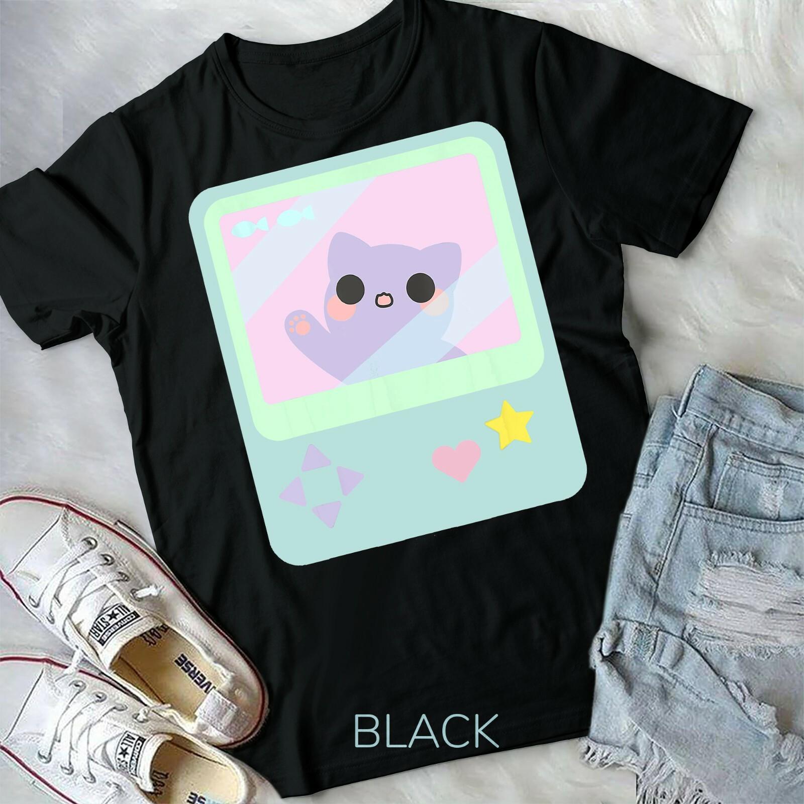 Super Kawaii Gamer Cat kitty Pastel Anime Inspired Unisex Form T-shirt S