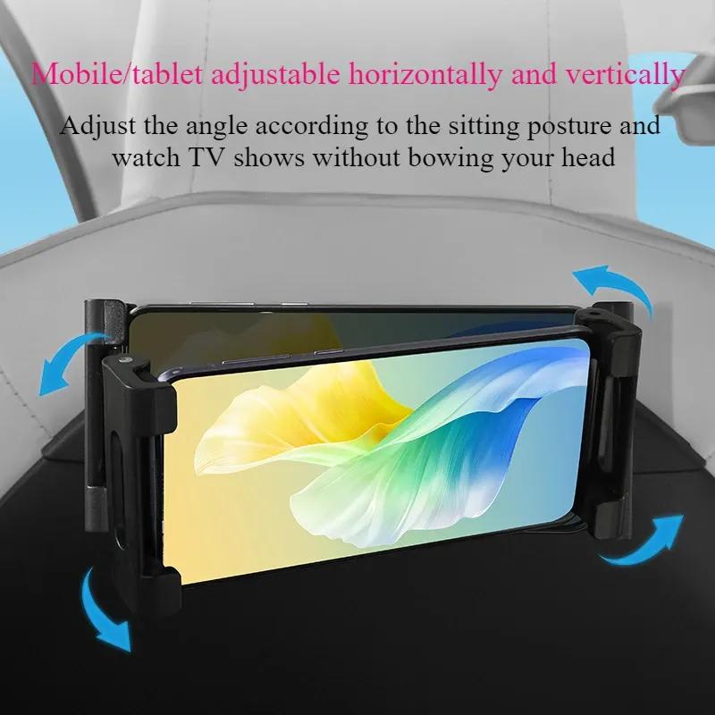 Car Seat Back Headrest Bracket Multifunctional Hanging Hook 4.7-12.9 Inch Tablet Stand Cell Phone Holder for Tesla Model 3/Y/S/X