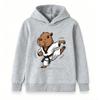 Kids Boys Girls Casual Pullover Hoodie, Funny Capybara Taekwondo Black Belt Karate Kick Cartoon Print Soft Hooded Sweatshirt for Children Daily Wear