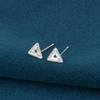 Elegant S925 Sterling Silver Crushed Ice Triangle Stud Earrings for Women, Minimalist Ins Style, Comfortable for Sleeping.