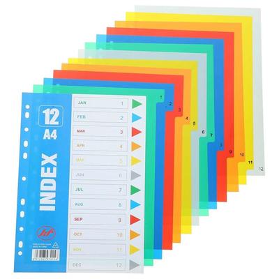 PP Material Index Separator Page Numbers Binder Dividers Loose-leaf Dividers  Office Supplies