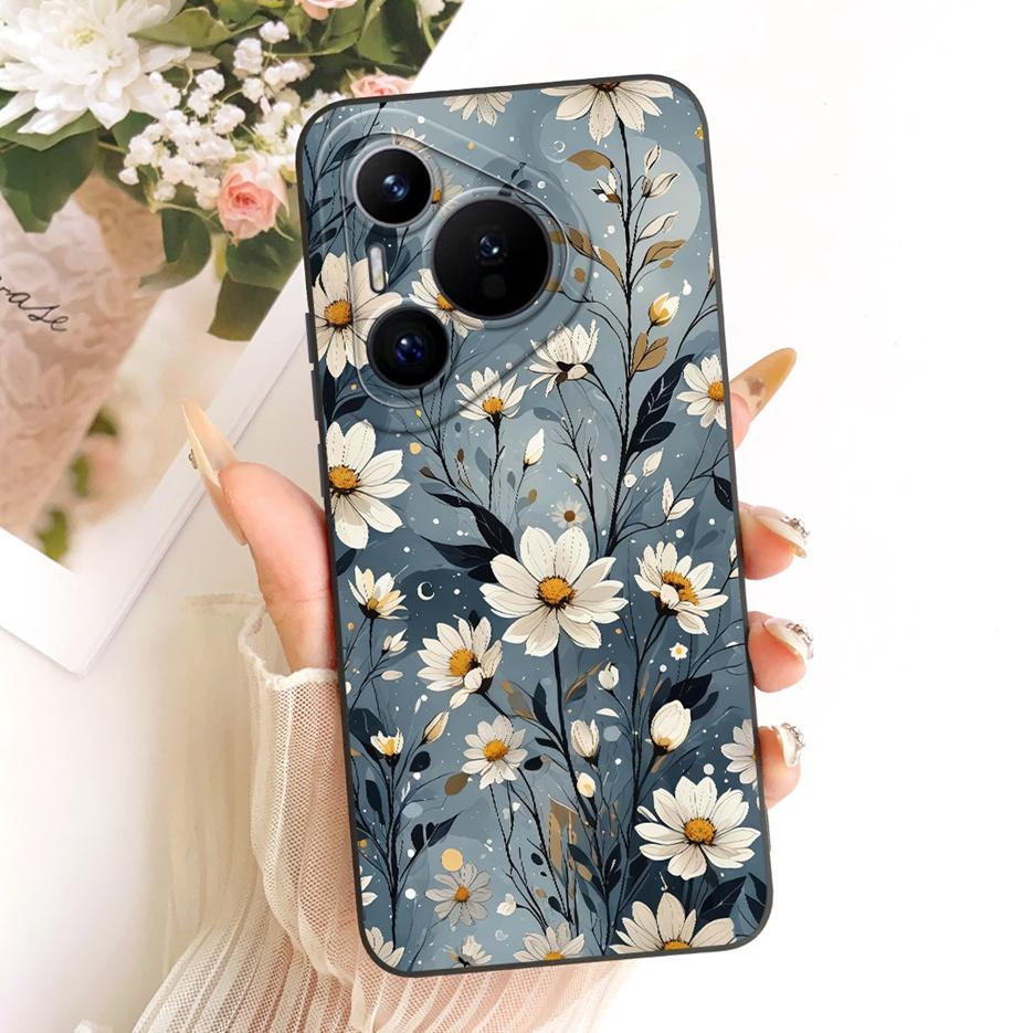 For Huawei Pura 70 Pro Case Pura70 Pro+ New Flowers Candy Painted Cover Soft Silicone Phone Case For Huawei Pura 70 Ultra Fundas