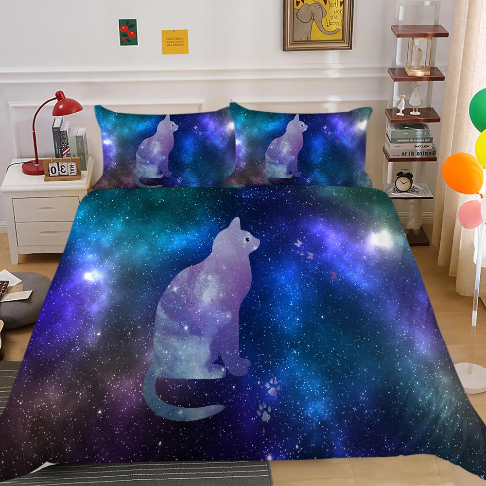 Starry Animals Duvet Cover Set Queen Size Bedding Home Textiles 3D Printing Romatic Quilt Cover Woman Man Bedding Cover Sets