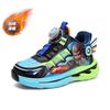 Boys' sports shoes autumn and winter new children's rotating button running shoes velvet cotton shoes primary school boys basketball shoes