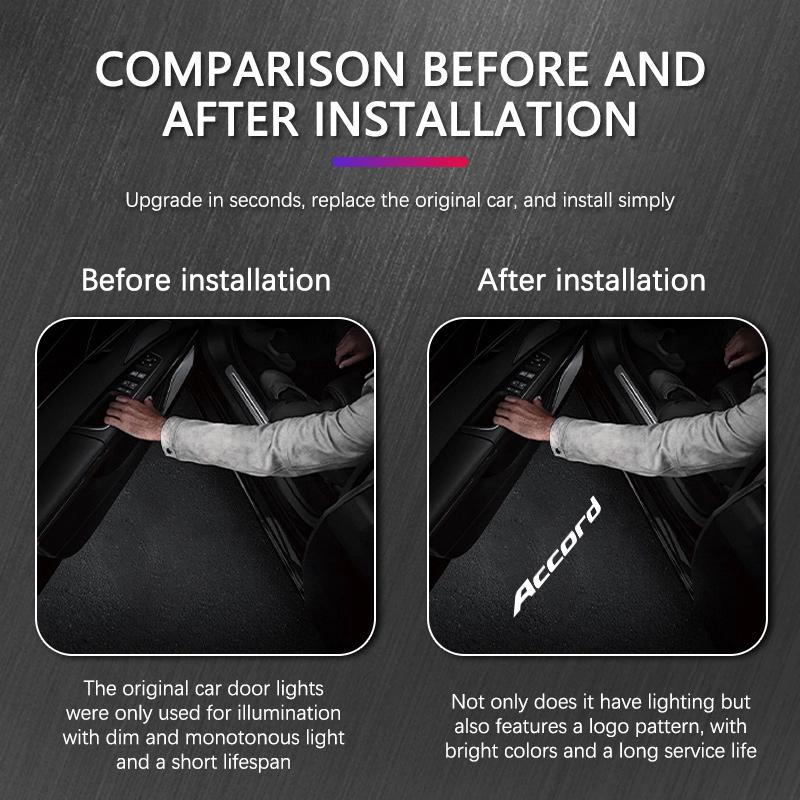 Car HD Projector Lamp LED Auto Door Welcome Light For Honda Accord 9Th 10Th Gen 2014-2022 Accord Accessories