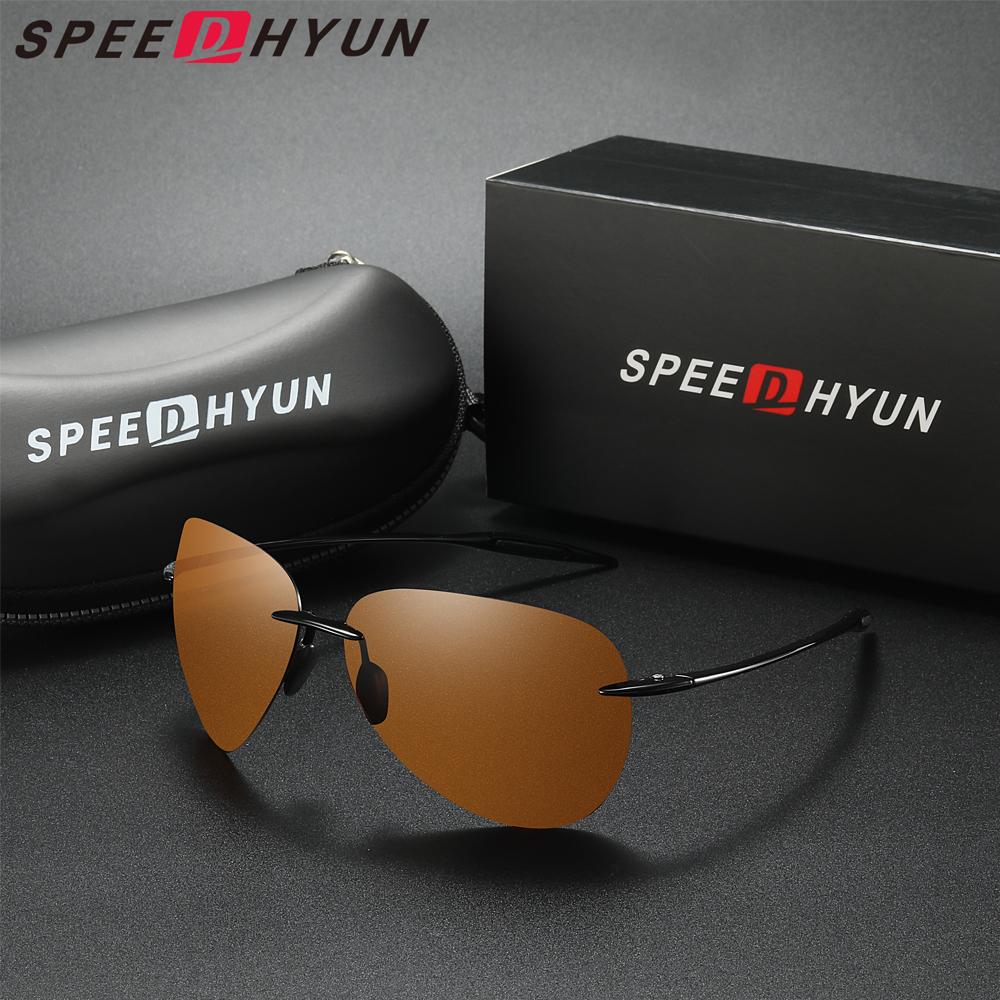 

SPEEDHYUN Классические солнцезащитные очки без оправы для мужчин Ультралегкие TR90 Высококачественные круглые очки без оправы для защиты глаз для женщин