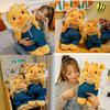 Adorable Yellow Denim Bear Plush Toy Cuddly Doll For Birthdays And Gifts