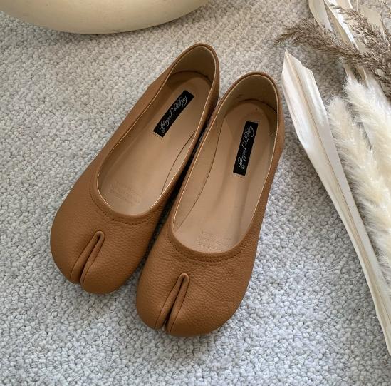 Fashion Bailamos Women Split Toe Fur Slippers Tabi Ninja Slip On Flats Round Toe Shallow Lazy Boat Slingback Mules Shoes Soft Warm Loafe