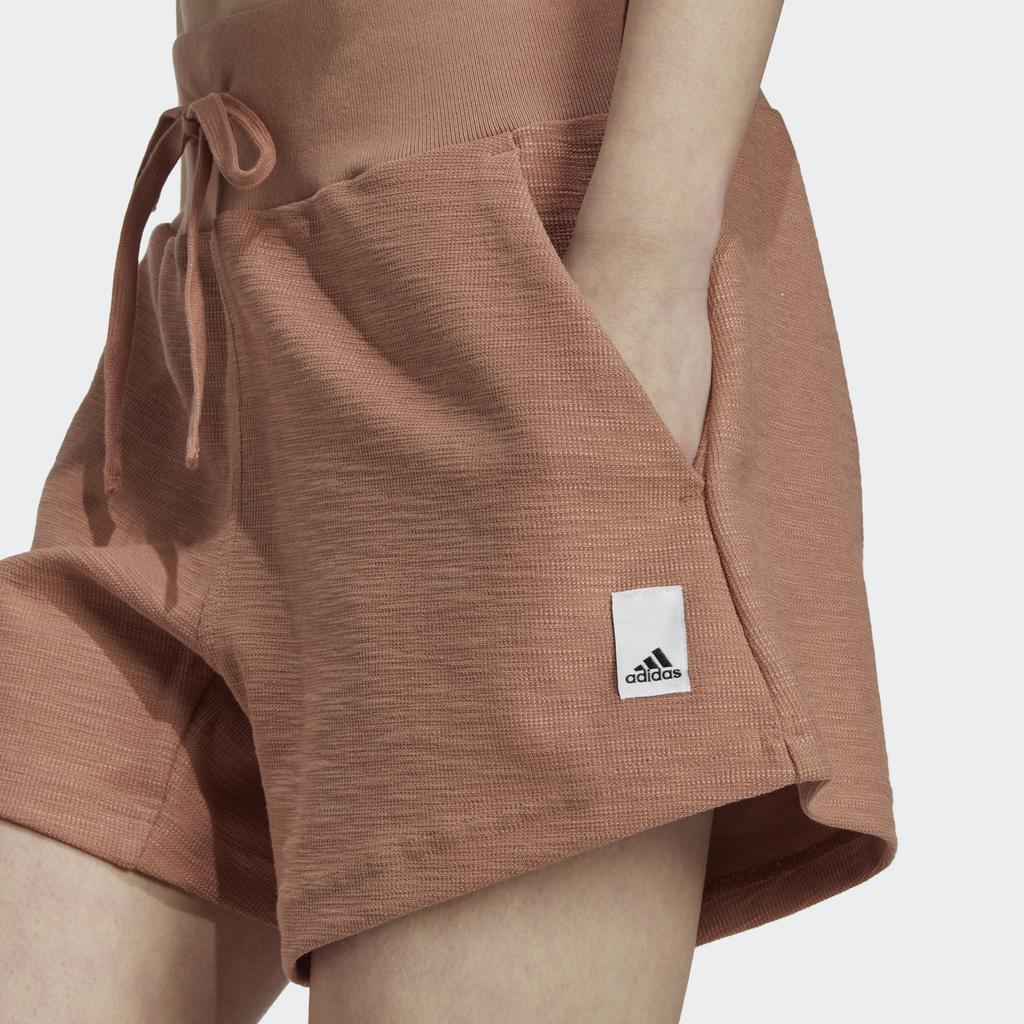 Adidas Lounge Terry Loop Solid Loose Waist Drawstring Shorts Women Shorts Pink HZ1601