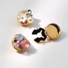 1PC Alloy Pearl Round Shirt Buckle Rhinestone Flower Cufflinksble  for Shirt Dress Decoration