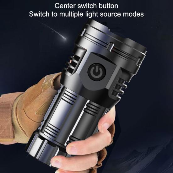 Camping Flashlight High Lumens Super Bright Dimmable Multiple Modes Waterproof Rechargeable Flashlight LED Torchlight