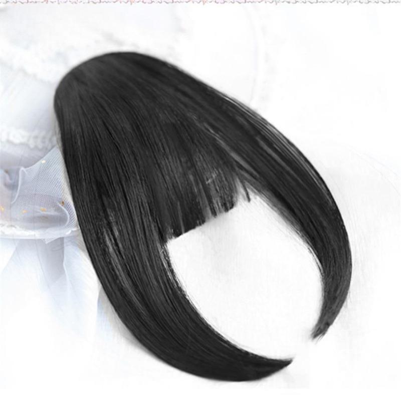 Franja de Princesa Franja Hime Cut Penteados Franja com Clip Cabelo Cabelo Franja para Mulheres Franja de Cabelo com Clip Cabelo