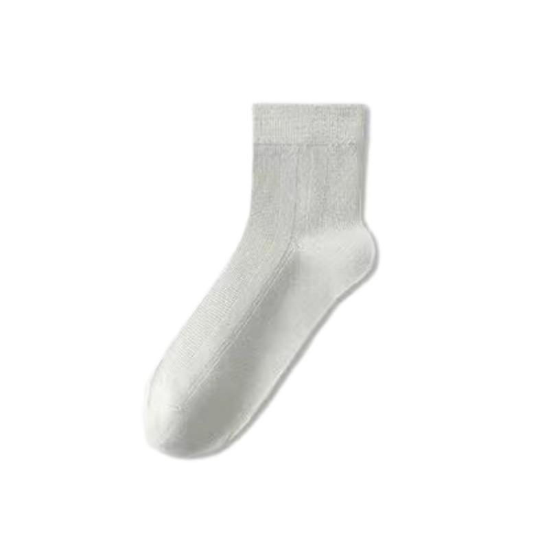 Socks Men's Summer Mesh Breathable Anti-Bacterial Odor-Resistant Lightweight Sport Plain Color Versatile Mid-Calf Socks