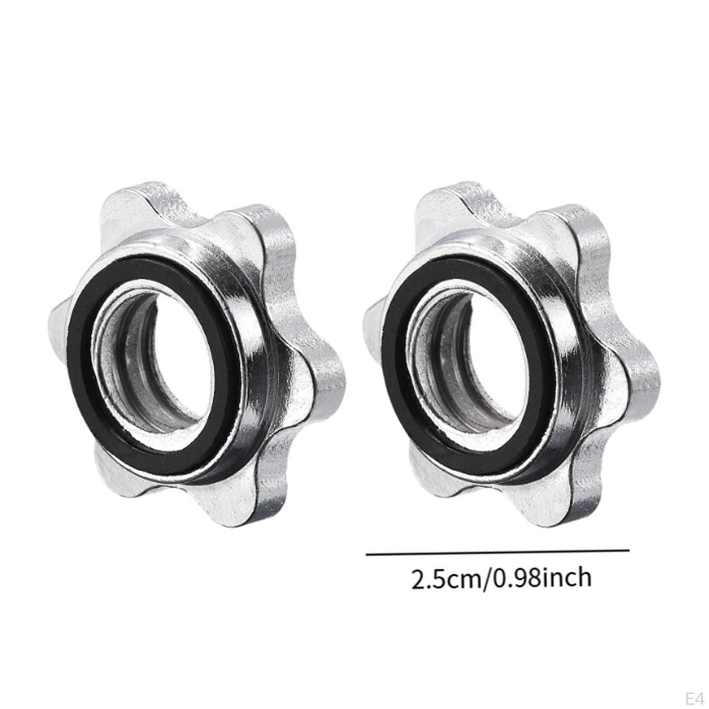 2 Colares de Barra, Colares de Halteres, Abraçadeiras de Parafuso Leves para 25 mm/0,98 Polegadas Esportes