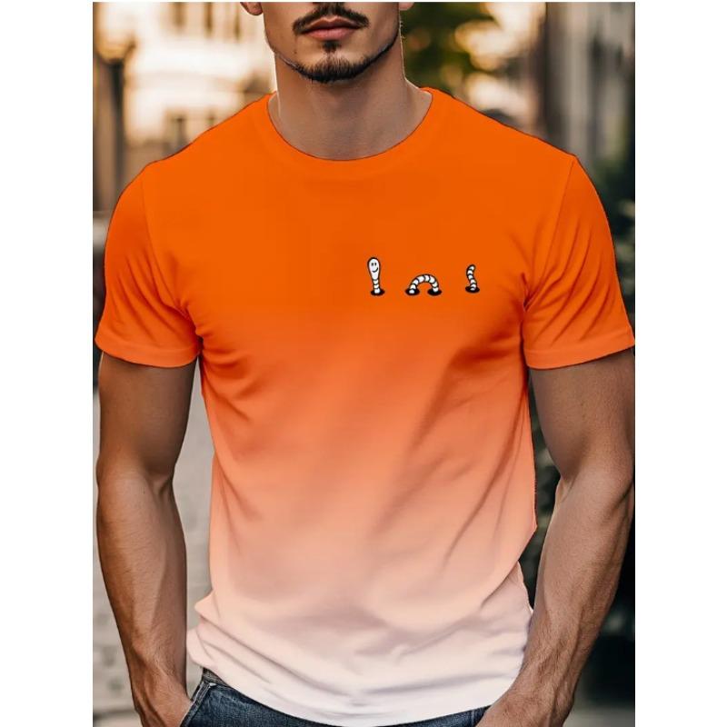 

Летний топ с круглым вырезом и 3D-градиентным принтом, модные повседневные футболки с короткими рукавами для мужчин L