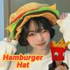 Creativity Party Hamburger Hat Cute Comfortable Halloween Cap Cartoon Unisex Decorative Fries Hat Halloween Party