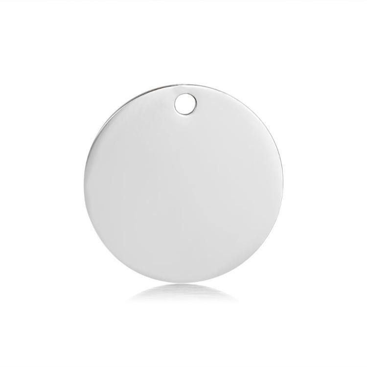 European Stainless Steel Round Dog & Cat Tag Keychain Ornament