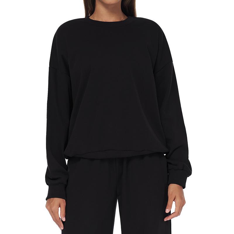 Women s Versatile Round Neck Long Sleeve Casual Hoodie (Autumn/Winter) Extra Large