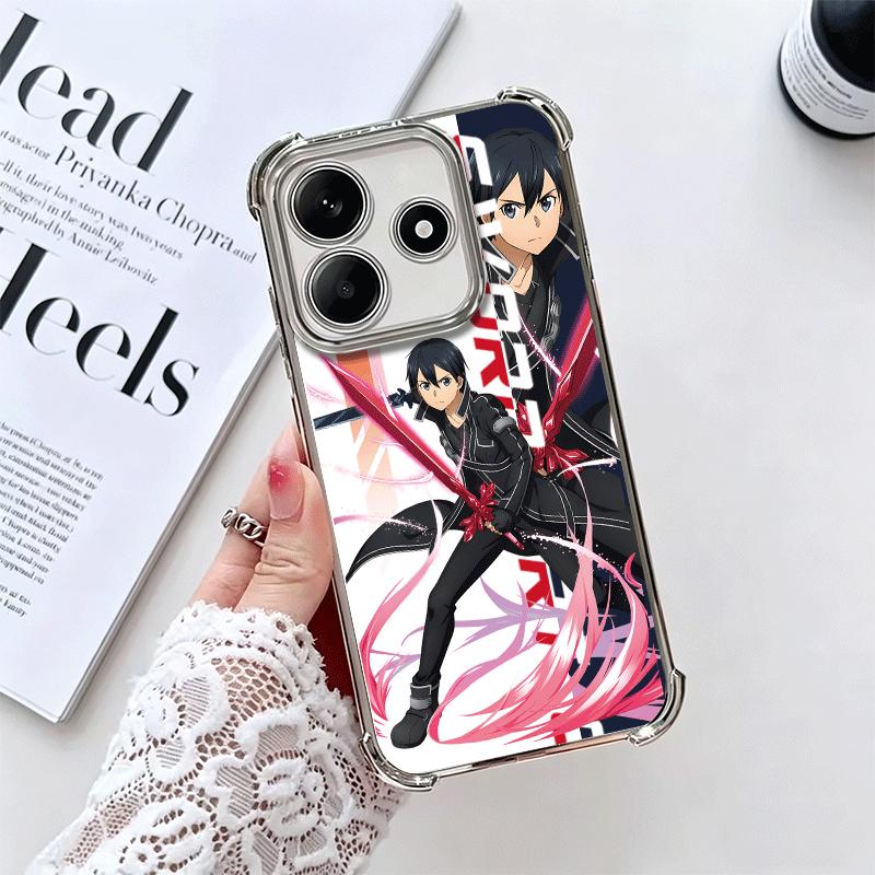 

Anime Sword Art Online SAO Soft Phone Case For Xiaomi Redmi Note 14 15 Pro Plus 13 12 11S 11T 5G 10 9S 9 Plating Anti-Fall Funda Redmi Note 9