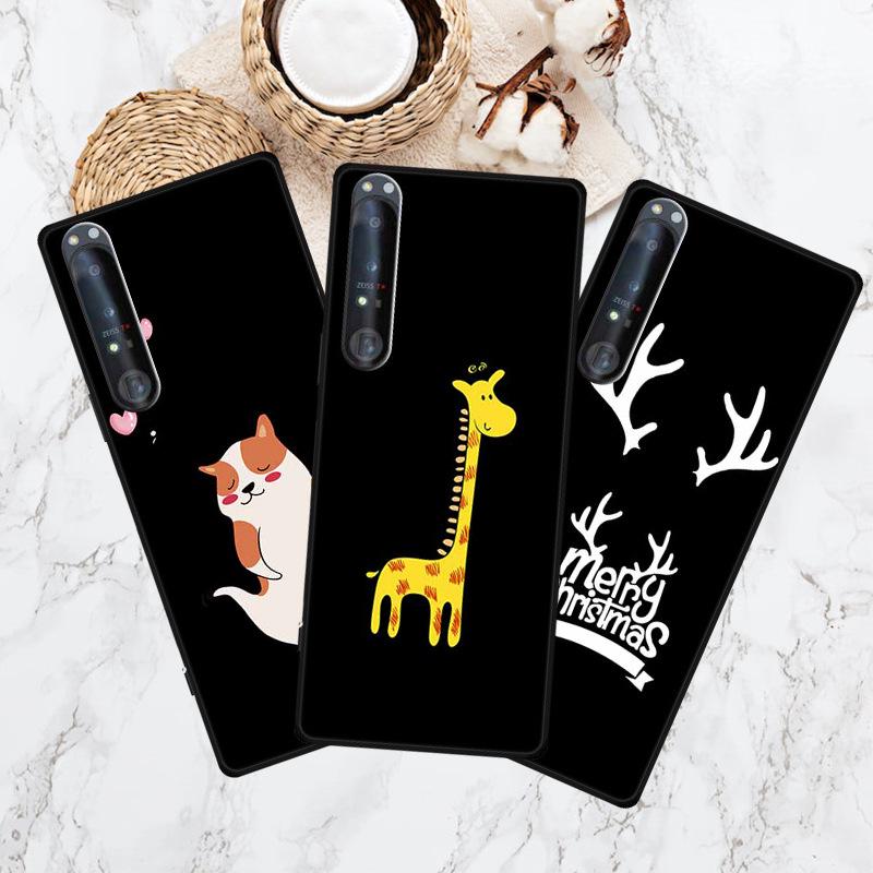 Simple Color Painted TPU Soft Shell Phone Case with Hollow Design for Sony 1 IV