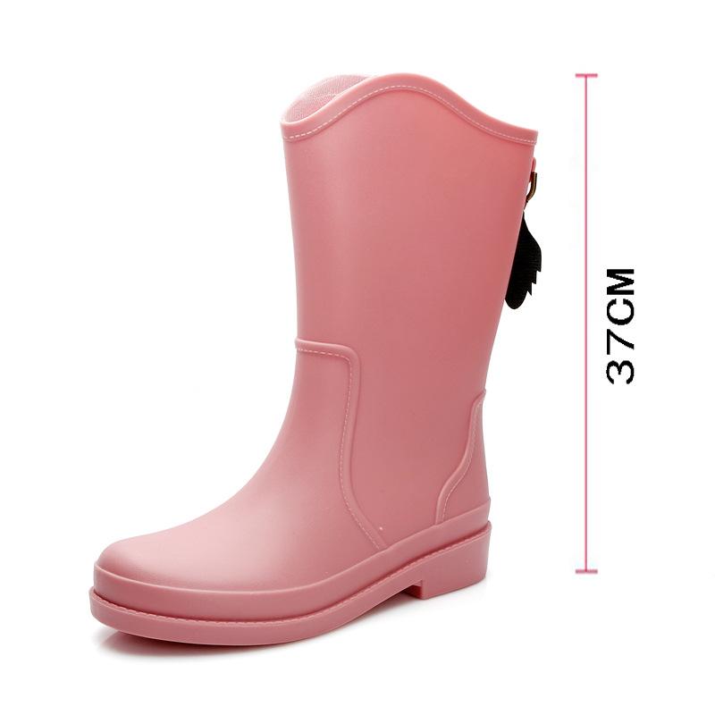Stylish and simple high school rain boots women's waterproof and non-slip water boots wear-resistant outer shoes kitchen work sleeve women's shoes