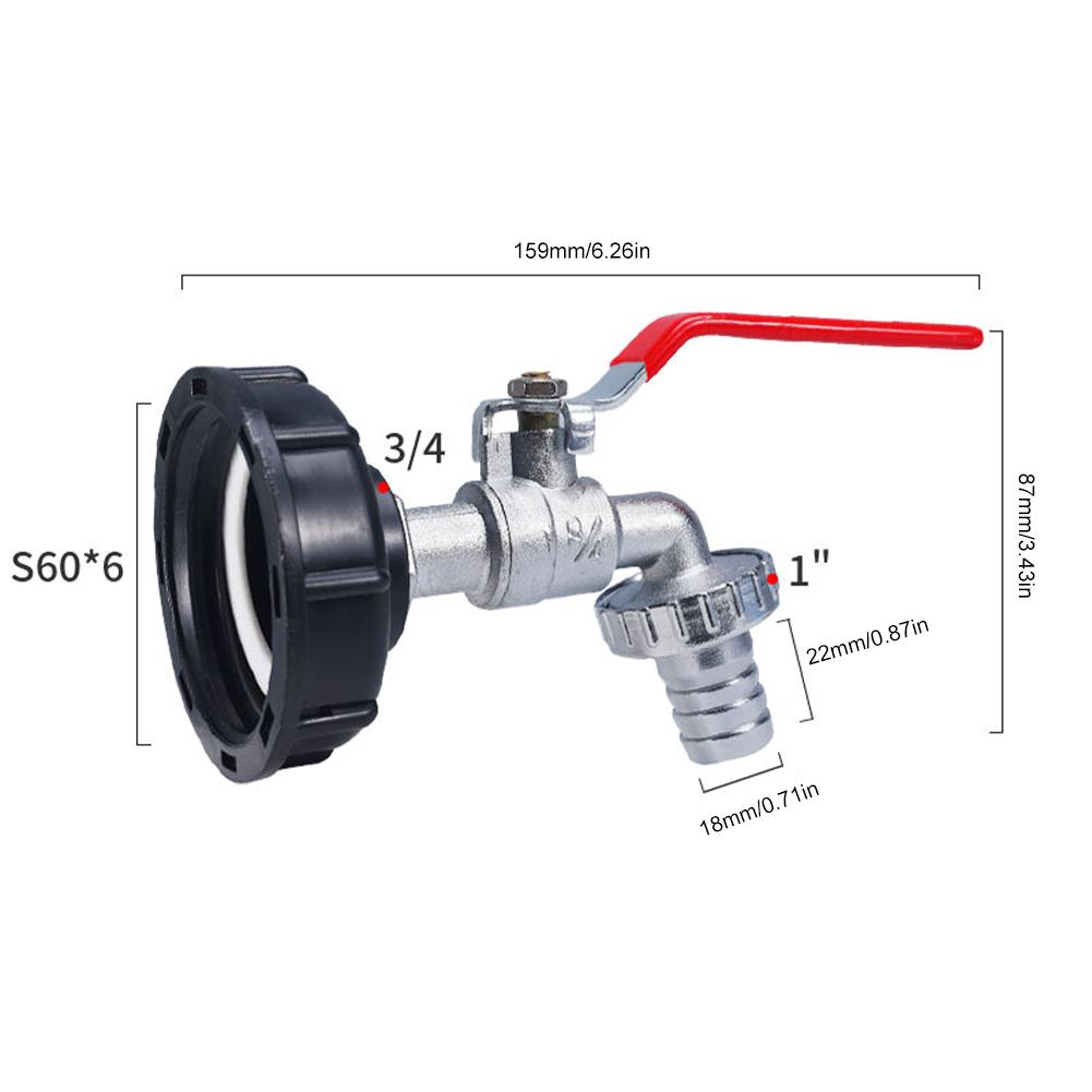 UYANGG IBC konteinerio čiaupo adapteris S60X6 stambus sriegis sodo greito sujungimo čiaupas lydinio konteinerio čiaupas 1000 litrų IBC konteinerio priedų vožtuvas