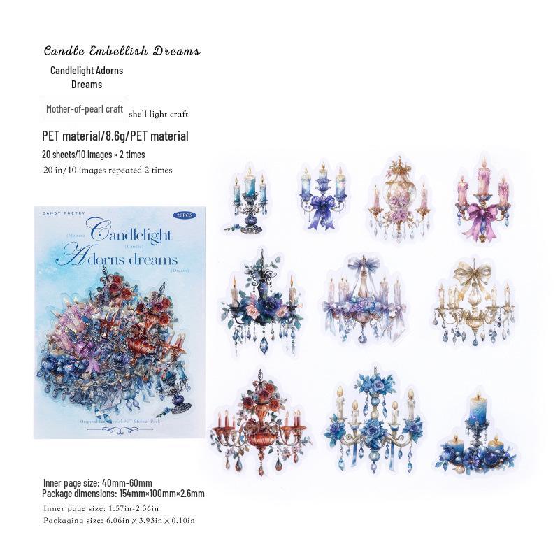 

Gorgeous Dream Retro Scenery Sticker Pack – Flowers & Candles for DIY Journals