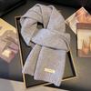 Ins100% Wool Solid Color Scarves Women's Autumn and Winter High Quality Korean Style Warm Knited Student Scarf 20x160cm