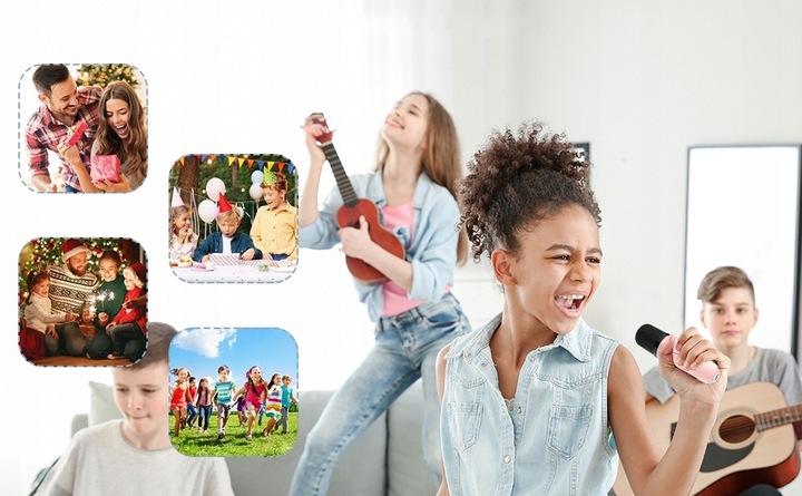 Mikrofon Bezprzewodowy Karaoke Głośnikiem Bluetooth Głośnik Z Kolorowym Led