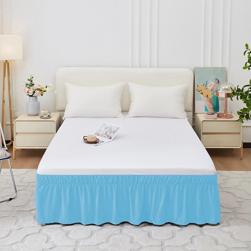 King Queen Twin Wrap Around Dust Elastic Ruffle Bed Skirt Bedding for Easy Fit Wrinkle-Free Washable Fade Resistant Home Decor