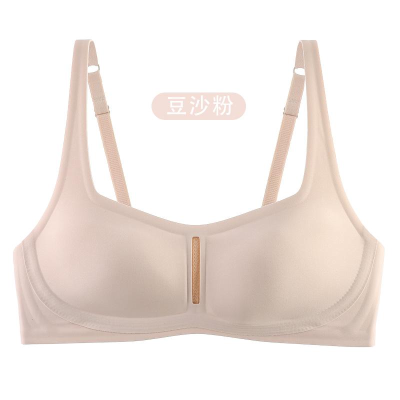 New soft support, invisible skin, large chest, small gathering, breathable and comfortable, no steel ring, lift the Shiwen bra.