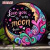 Round Moon Stars Aluminum Metal Wall Art Poster Decor