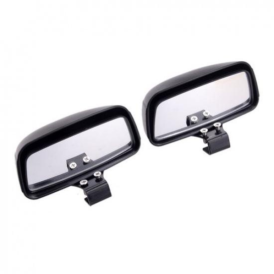 2pcs Black Universal Blind Spot Wide Angle Rearview Mirrors For Car Truck
