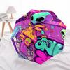 1pc UFO Alien Space Fashionable Automatic Opening/Closing Folding Umbrella with 8 Bones, Windproof Portable, Daily Use064