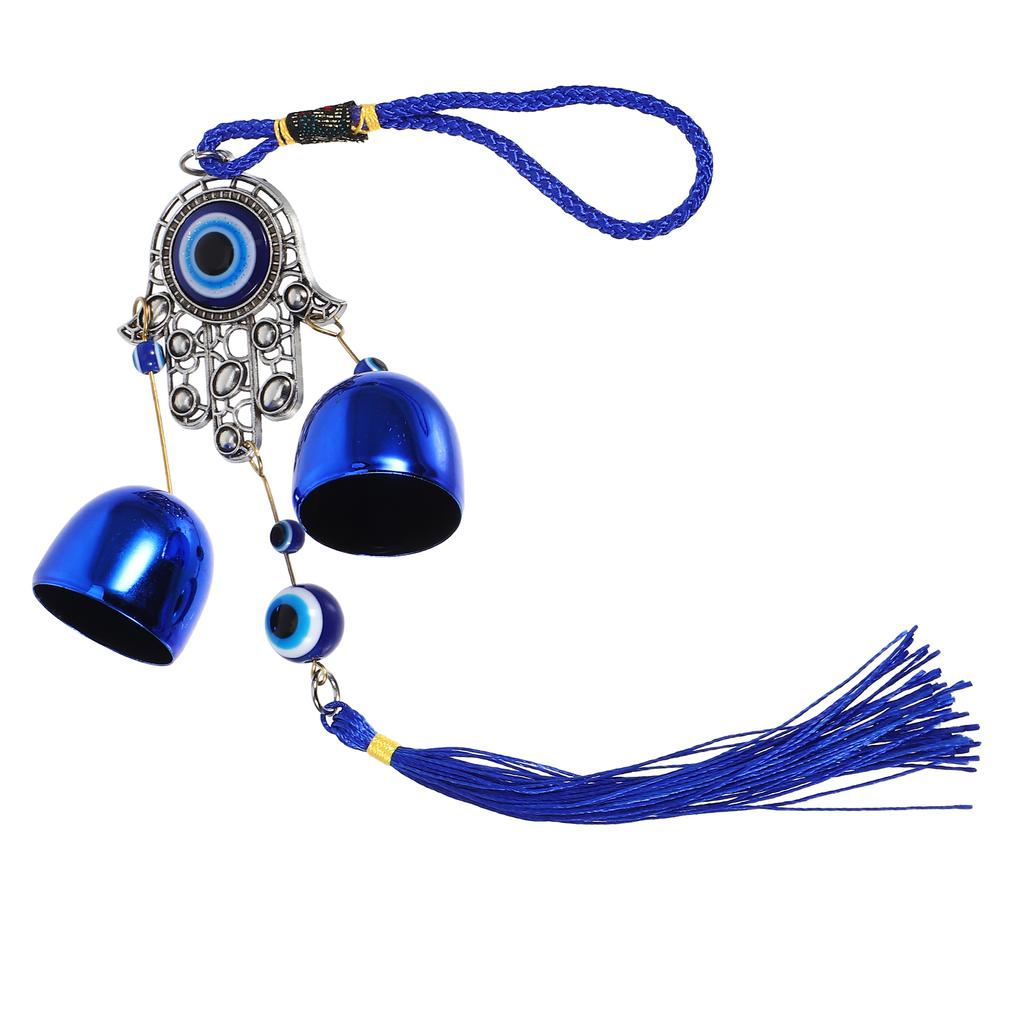 Blue Evil Eye Wind Chime Pendant Hand of Ornament Hanging Home Decor Door Hanger Turkish Symbol Protection Charm