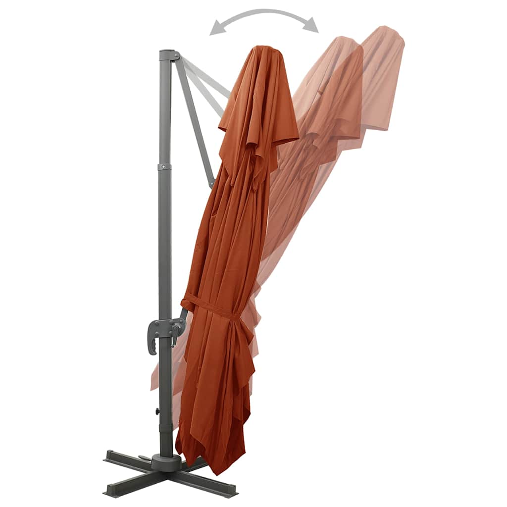 Double Roof Garden Umbrella In Terracotta 400 X 300 Cm