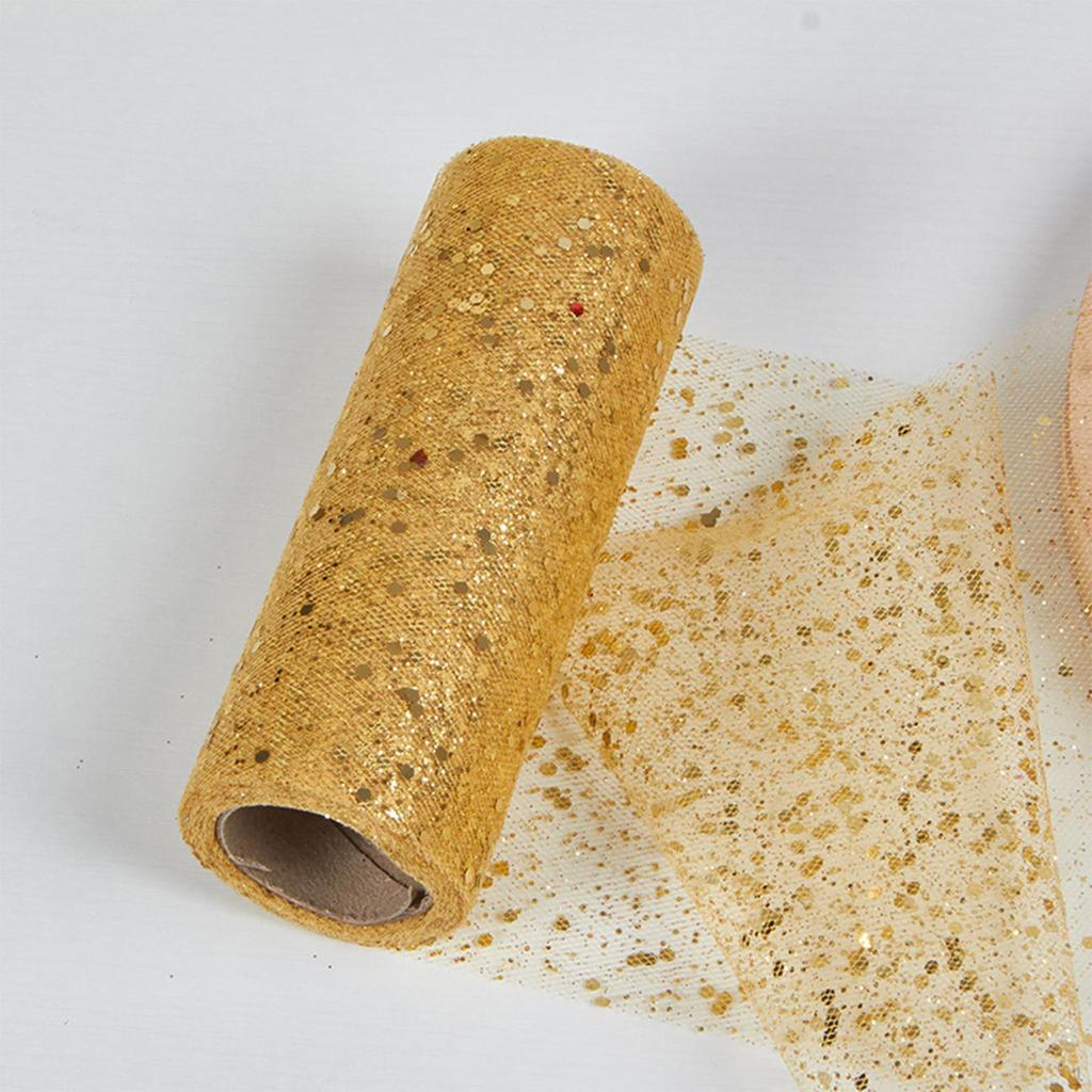 Glitter Tulle Mesh Ribbon 10 Yards Novelty Lightweight Sequined for Clothing