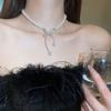 Real gold electroplated pearl beaded bow necklace niche versatile commuter collarbone chain fashion high-end jewelry women
