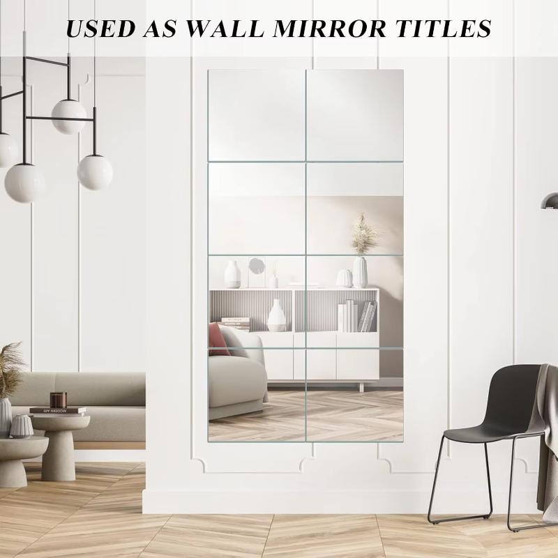 6PCS-15CM Square Mirrors Candle Plate for Table Centerpieces, decoración de pared, dormitorio, baño, decoración del hogar