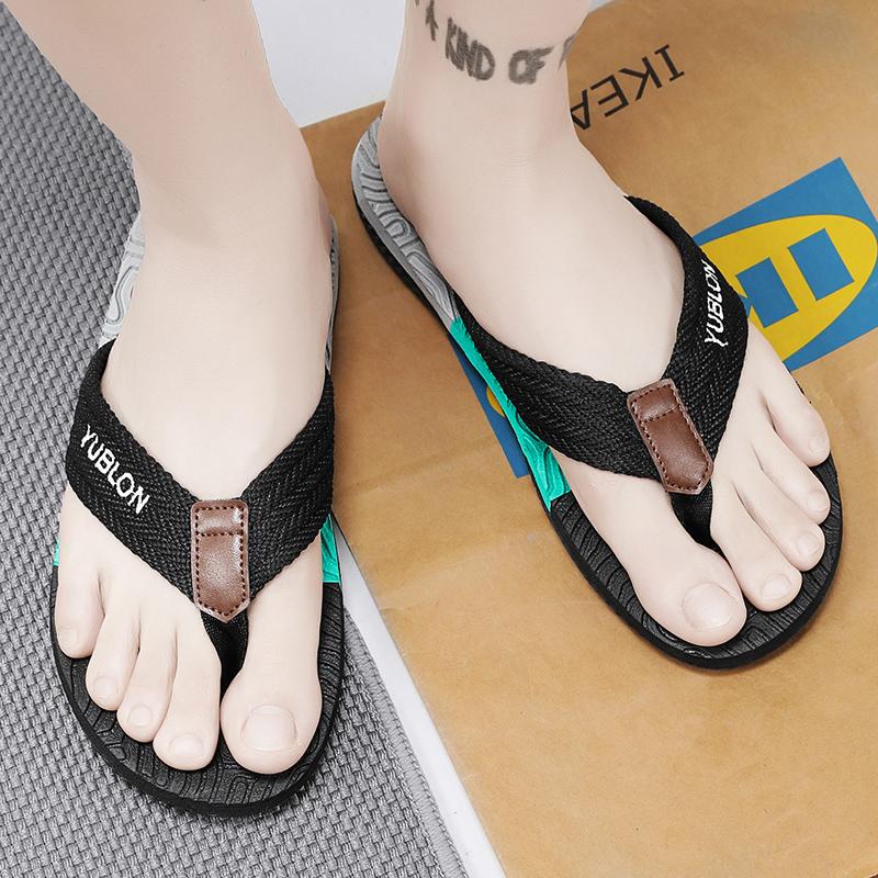 Summer Men's Fashionable Casual Breathable Slippers Sandals Beach Shoes Herringbone Slippers Home Slippers