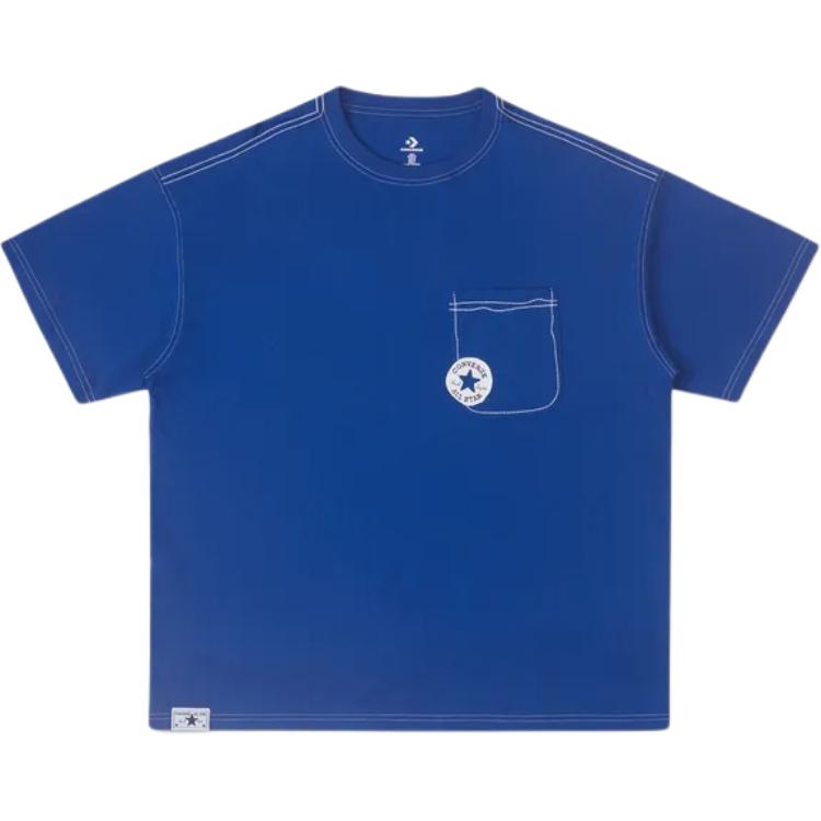 Converse T Shirts Men s Blue Crew Neck Moderate Straight Fit 10027256-A02 3XL