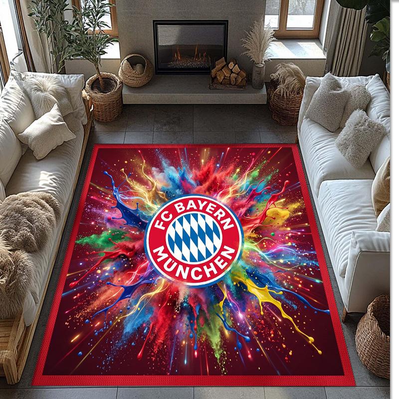 Bayern Munich Printed Flannel Area Rug Non Slip Soft Polyester Floor Carpet Indoor Decor Mat for Bedroom Living Room Sofa Game Room Home Decoration