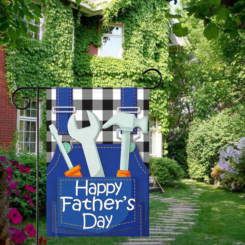 Alles Gute zum Vatertag Gartenflagge Willkommen Hofflagge Doppelseitiges Banner für Liebhaber Veranda Einweihung Bauernhaus Saisonale Feiertage