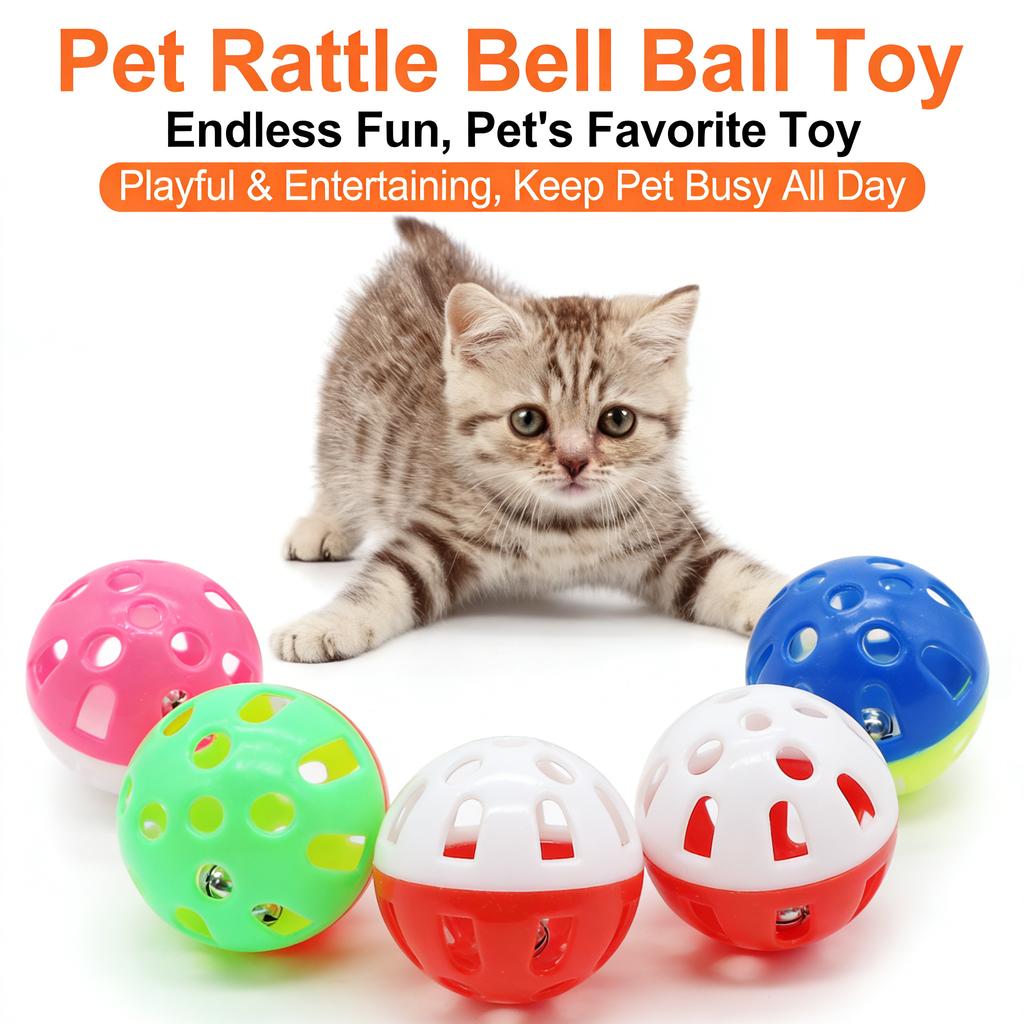 Cat Bell Toys: Interactive Balls for Playful Kittens, Plastic Pet Toys for Kittens