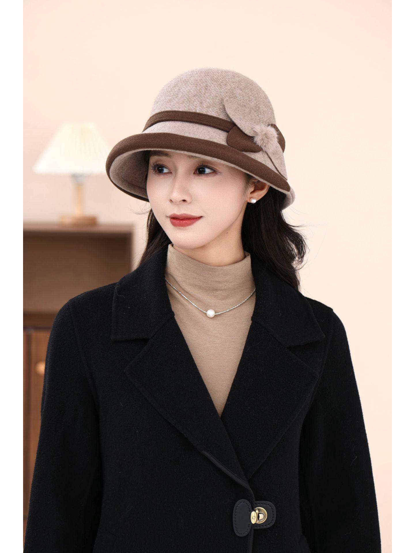 

Ретро федора из шерсти в корейском стиле с широкими полями для осени/зимы - женская повседневная, теплая и универсальная L (58-60 cm)